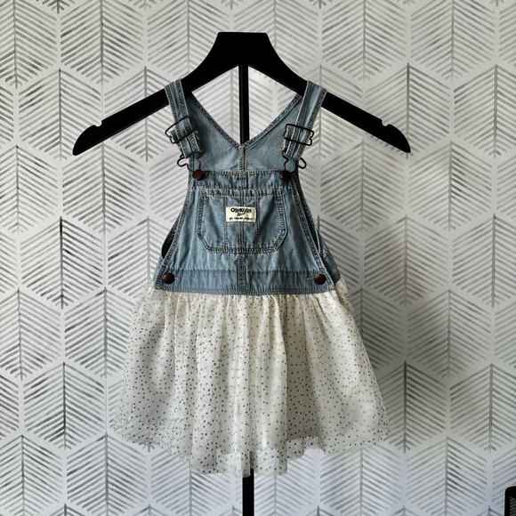 OshKosh B'gosh Girls Overalls Dress - EUC - Picture 1 of 3
